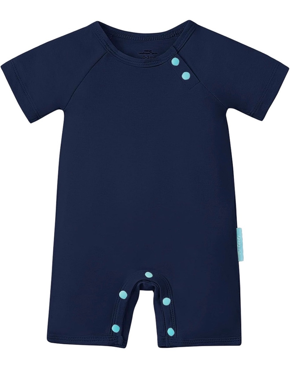 NWT Midnight Grey Blue Short-Sleeve Romper Snap Closure super soft summer 3T